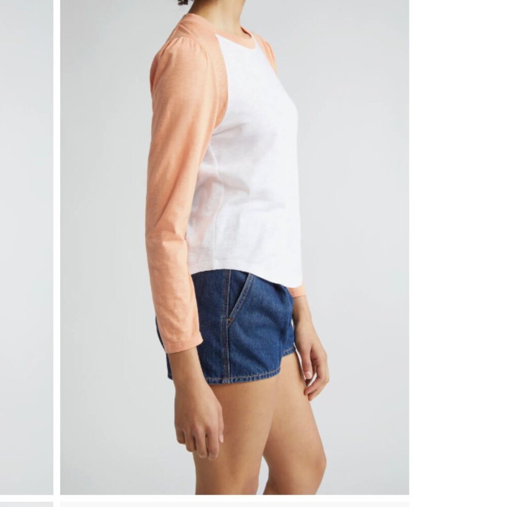 [NWT] Veronica Beard - Mason Colorblock Long Sleeve Cotton Baseball T-Shirt (M) - Picture 3 of 6